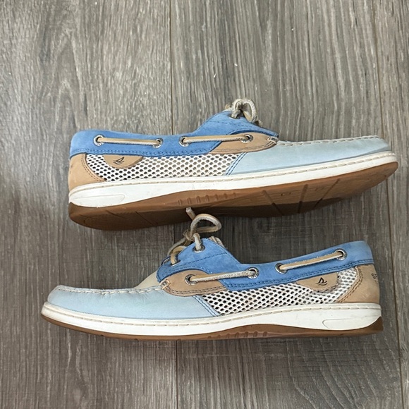 Sperry Blue and Cream Boat Shoes Size 9 - Picture 6 of 8